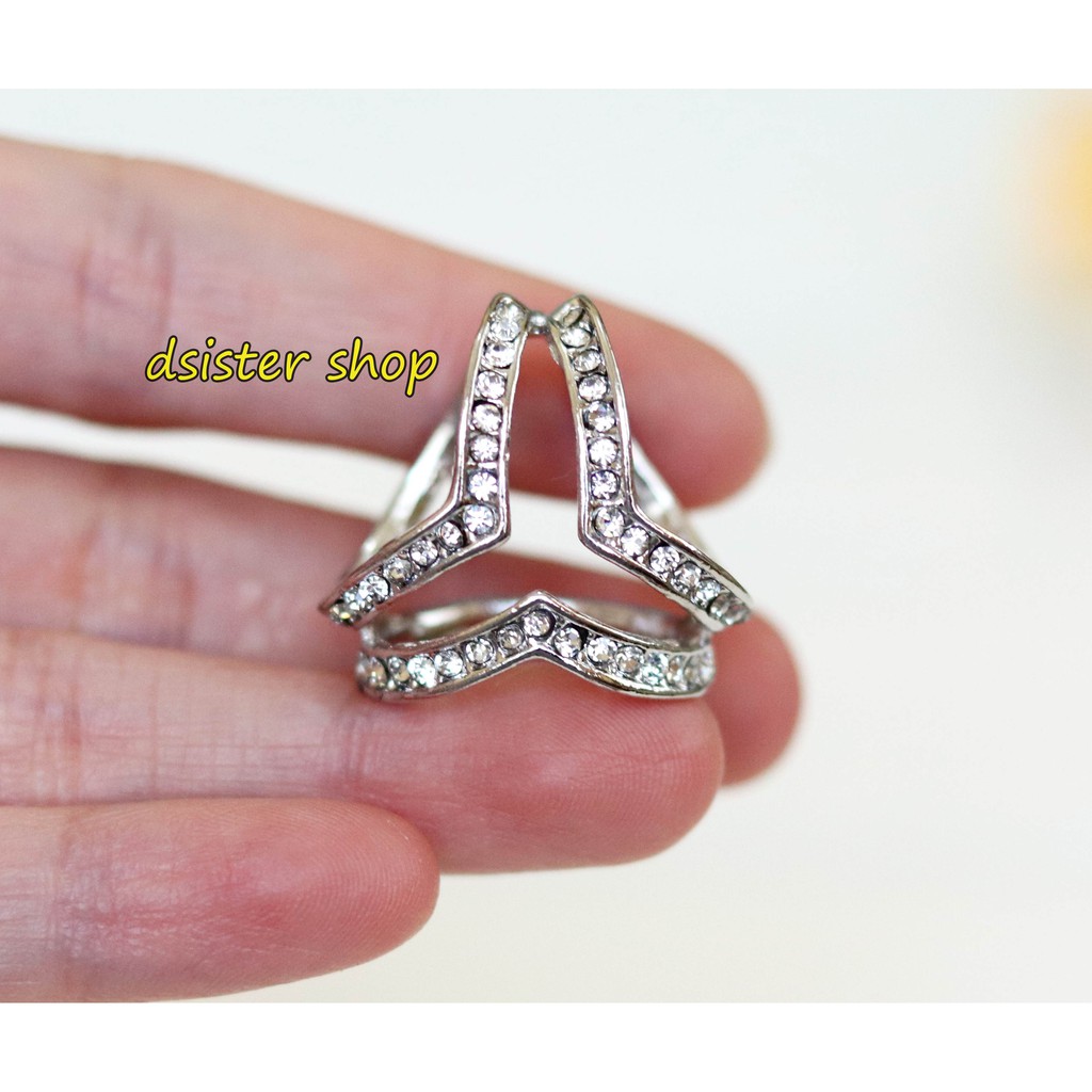 Bros Cincin Ring Aksesories Syal Hijab Bentuk Segitiga Cantik-Model 01 Silver