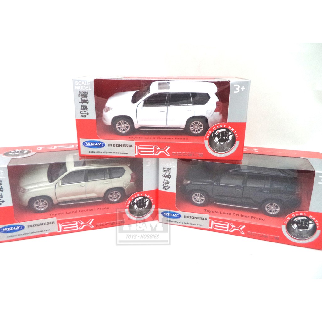 DIECAST TOYOTA LAND CRUISER PRADO SET 3PCS WELLY NEX