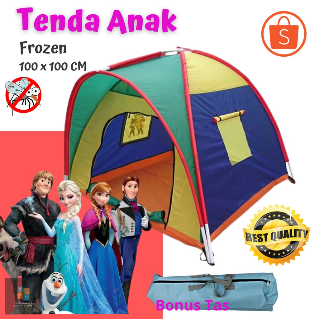 Tenda Anak Karakter Frozen Ukuran 100 x 100 cm - Tenda Anak Camping - Tenda Anak Murah Parasut