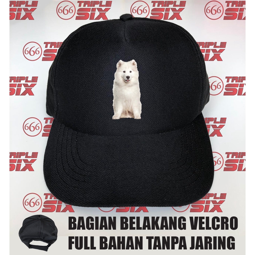 Topi Baseball Velcro Anjing Dog Breed Samoyed