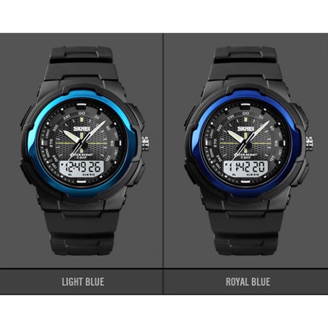 Jam Tangan Pria / SKMEI AD 1454 Rubber Men LED / Jam Tangan Analog Digital / SKMEI 1454