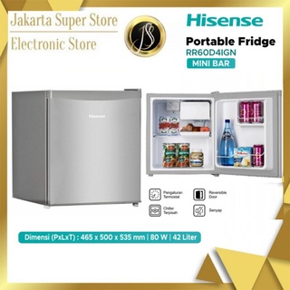 HISENSE KULKAS MINI BAR PORTABLE KULKAS COCOK UNTUK HOTEL DAN KOS