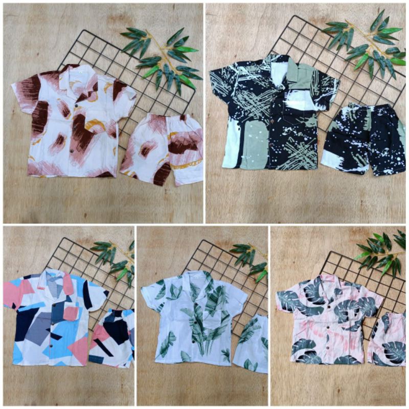 Setelan Anak Katun Rayon Lengan Pendek / One Set Piyama Anak / Setelan Anak Rayon