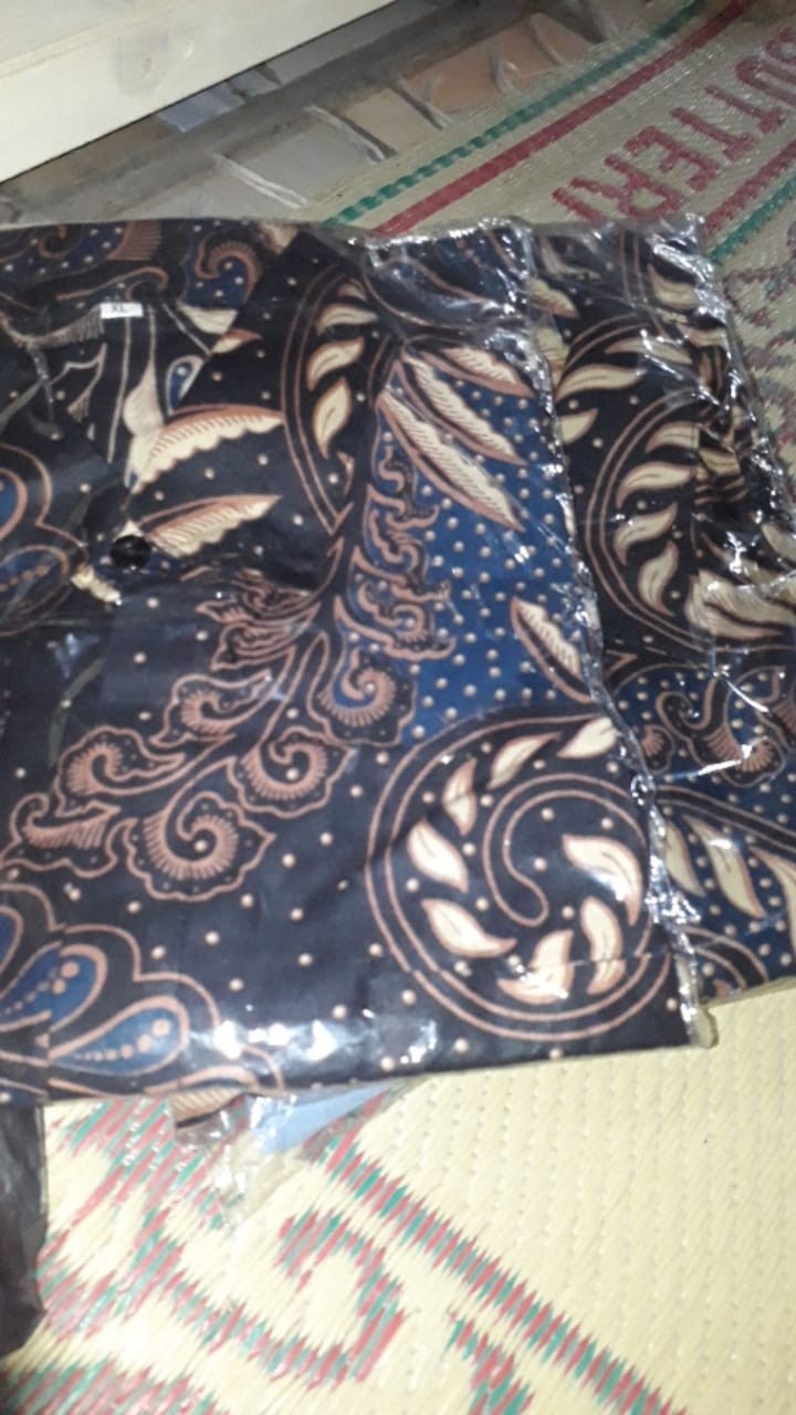 Couple Batik Tunik Modern Seragam Kerja Kantor Lengan Panjang