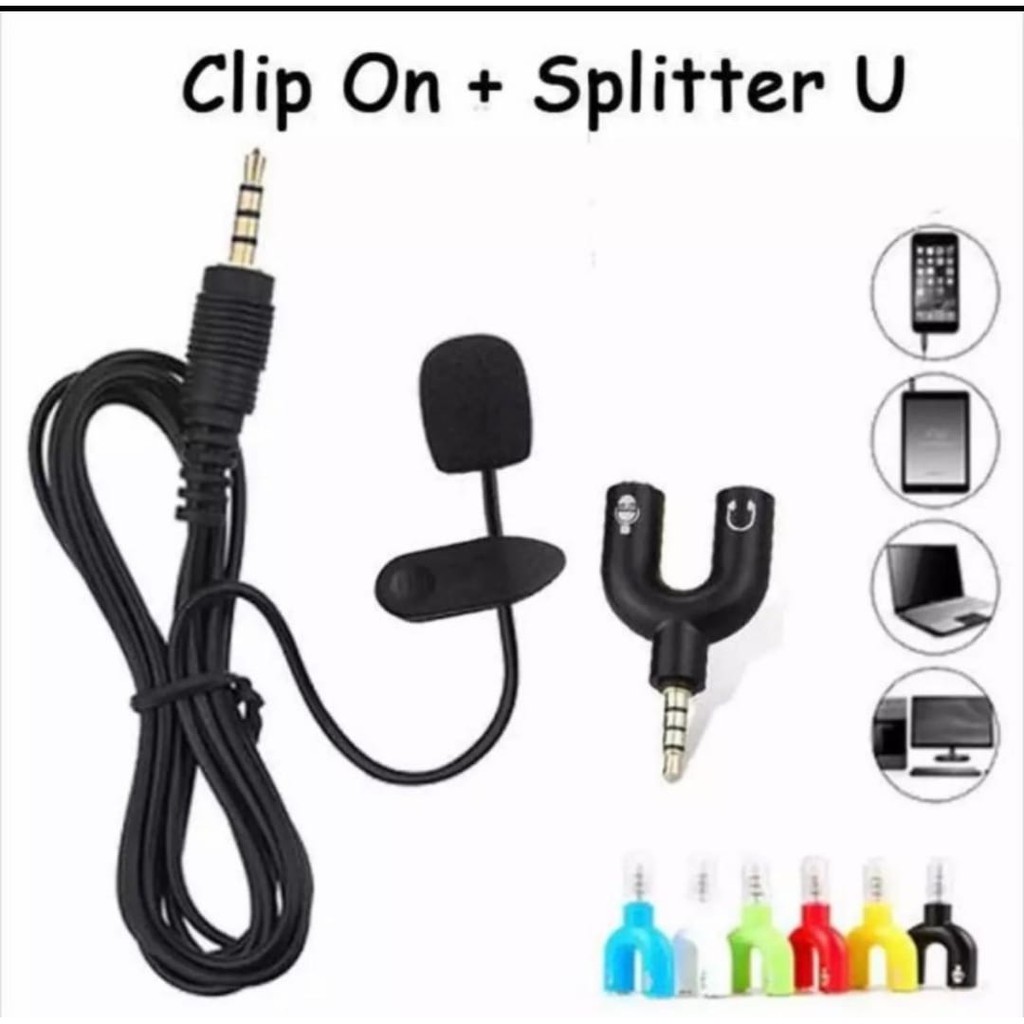 Mic Clip On + Spliter HP