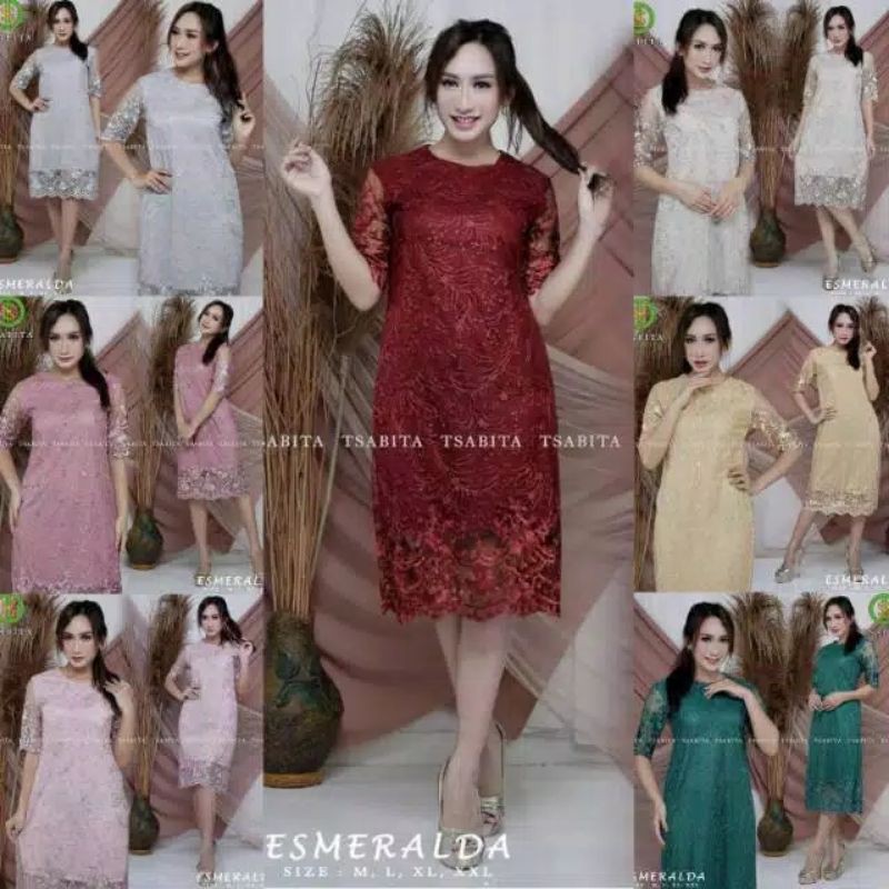 NEW REAL PICT ESMERALDA/KEBAYA DRES MODERN/KEBAYA NATAL MODERN