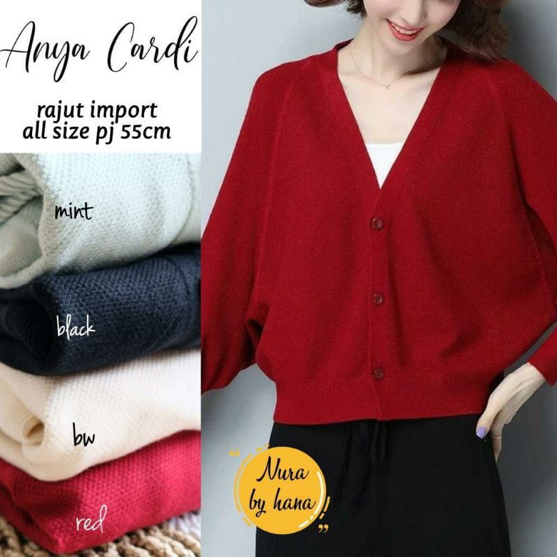 ANYA CARDI RAJUT IMPORT | VEST RAJUT | ATASAN WANITA | ORIGINAL NURA BY HANA