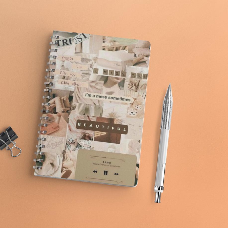 

Best Seller!! (jzg-1272) Notebook Aesthetic Edition 1 Lined Grid Dot Ukuran A5 Ring Spiral Jurnal Ca