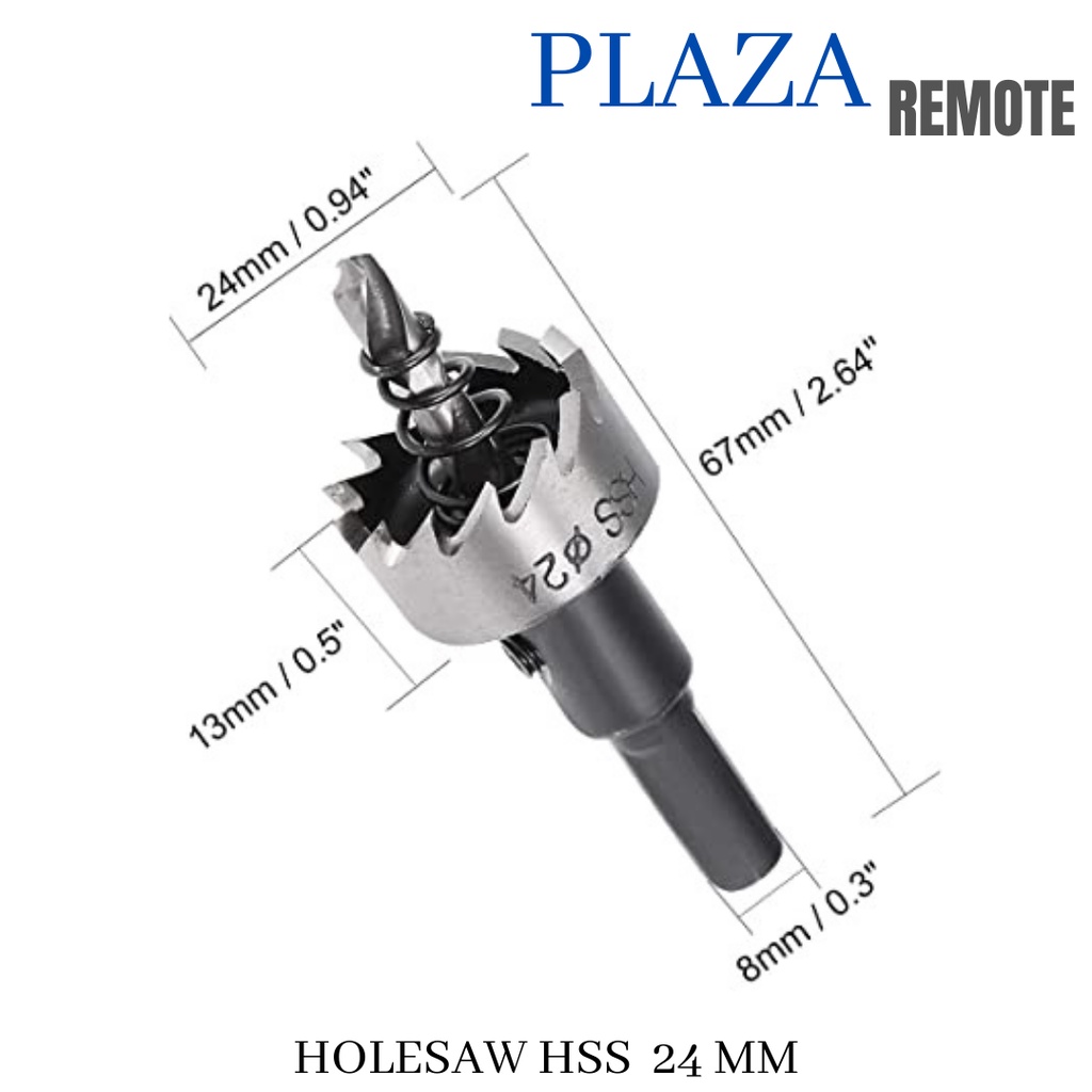 MATA BOR BESI HOLE SAW HSS TITANIUM DRILL BIT BESI METAL CARBIDE 24 MM