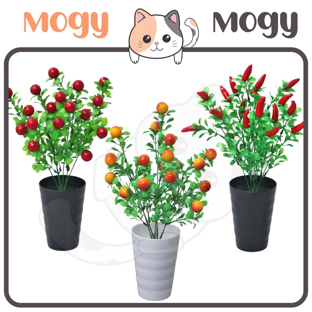 MOGYMOGY PT48 Pot Tanaman Hias Bunga Hias Plastik Ornamen Pot Bongsai Artificial Flower Decoration