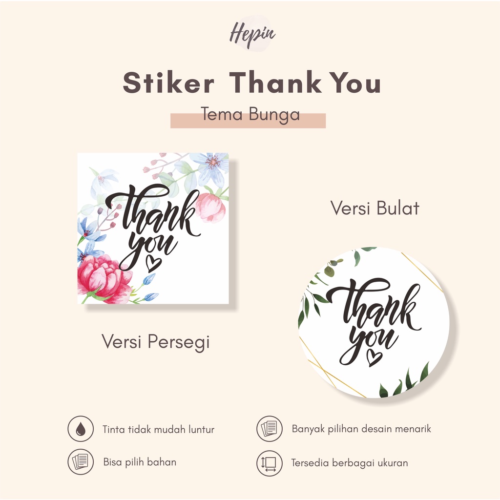 

stiker thank you edisi BUNGA \cetak stiker thankyou murah