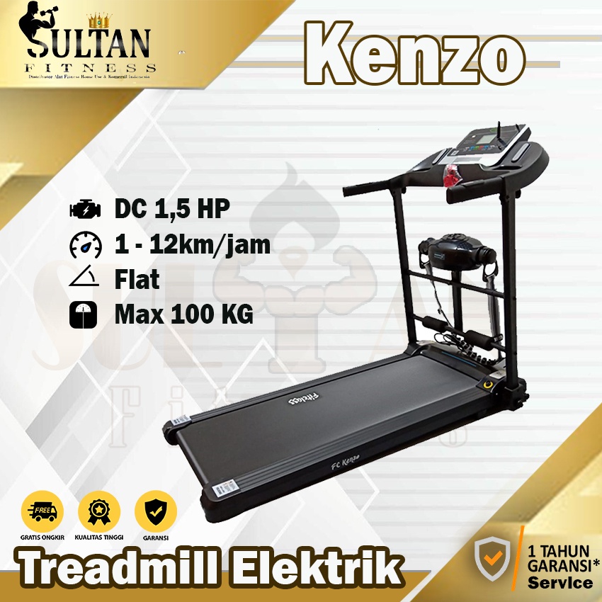 Alat Fitness lari Treadmill Elektrik Kenzo Fitclass ALat Olahraga COD JOGJA