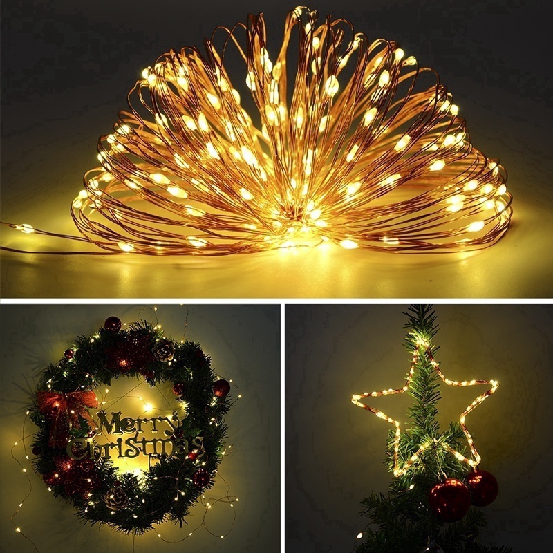 Garlands Fairy Lamp for Outdoor Christmas Decoration Wedding Copper Wire USB Powered 5m / 10m USB Lights LED String