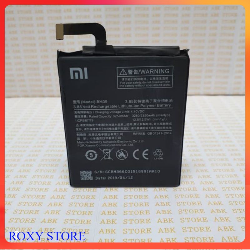 Battery Baterai Batre Xiaomi Mi6 Mi 6 BM39 Original