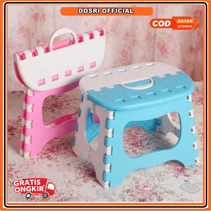 [BISA COD] Tempat Duduk Anak Model Lipat / Bangku Lipat Mini Anak Portable / Kursi Lipat Polos Warna Warni Bahan Plastik Kuat / Foldable chair