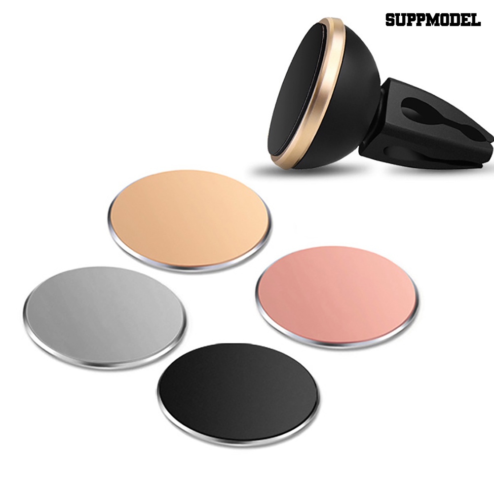 Sdl 4Pcs Plat Metal Bulat Pengganti Dengan Perekat Untuk Holder Handphone Magnetik