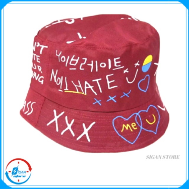 Topi bucket sablon premium bolak balik mantap kualitas impor fisherman pantai badass