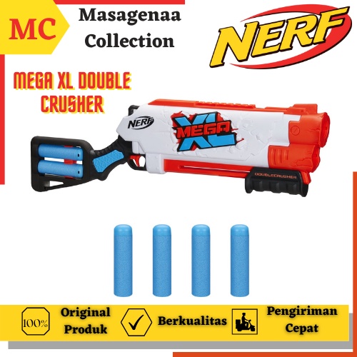 Main Mainan Maenan Tembak Tembakan Pistol Pistolan Nerf Mega XL Double Crusher Blaster Shotgun Shoot