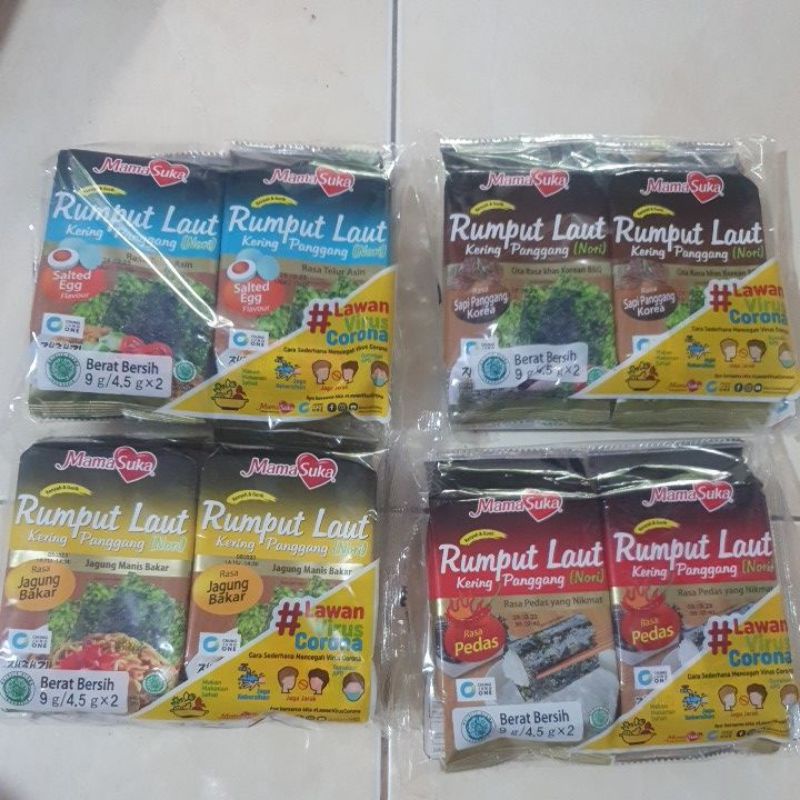

Mama Suka Rumput Laut (1 pack isi 2 x 4,5 gram)