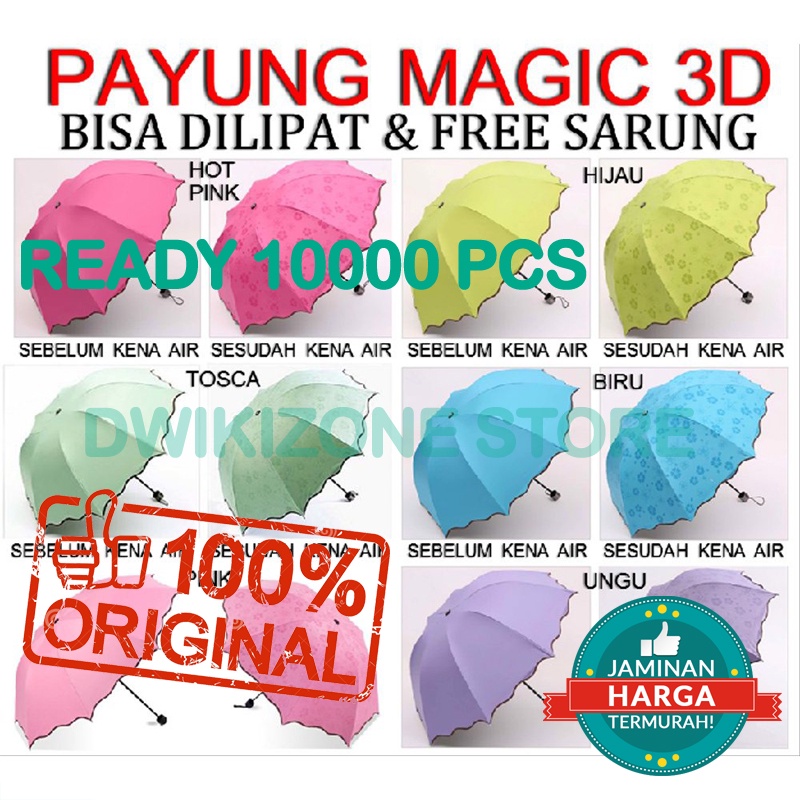 [DGB] PAYUNG LIPAT MAGIC 3D MUNCUL MOTIF AJAIB ANTI UV HUJAN RAIN BESAR