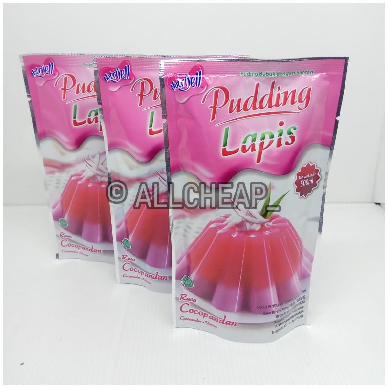 nutrijel PUDING lapis rasa COCOPANDAN flavour 110gr (3.89oz)