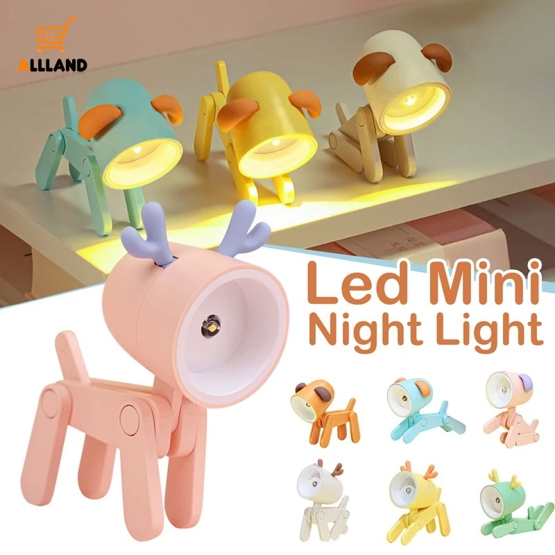 Lampu Meja LED Lipat Adjustable Bentuk Kartun Hewan Peliharaan Untuk Dekorasi Kamar Anak