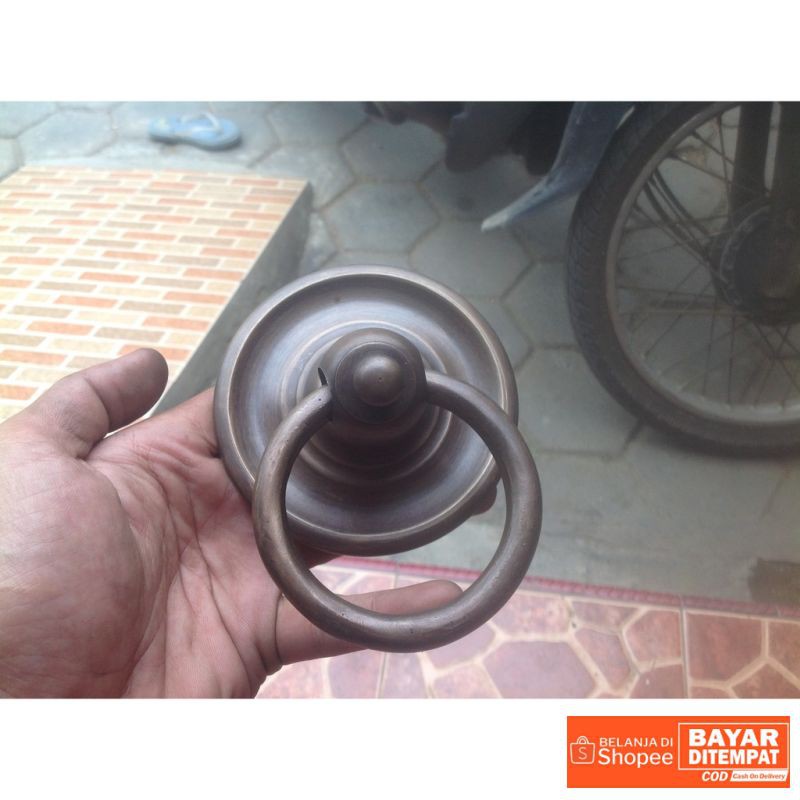 Handle / ring pull / tarikan pintu gebyok kuningan antik GBY 066 Termurah