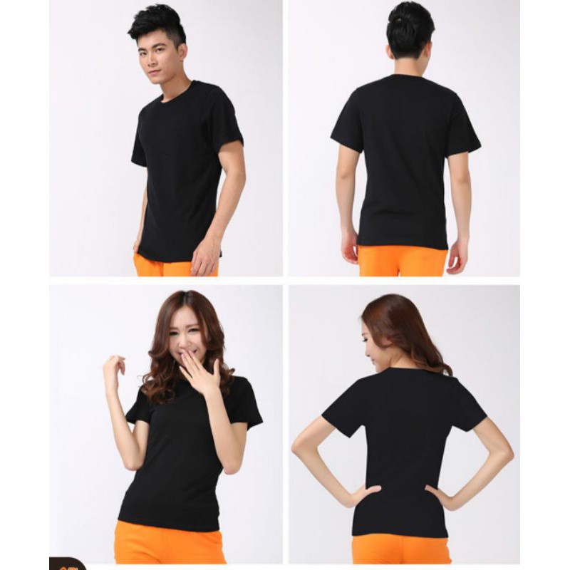 Kaos polos katun hitam pria combed 100% bandung 30S unisex murah pria wanita cotton kaos hitam