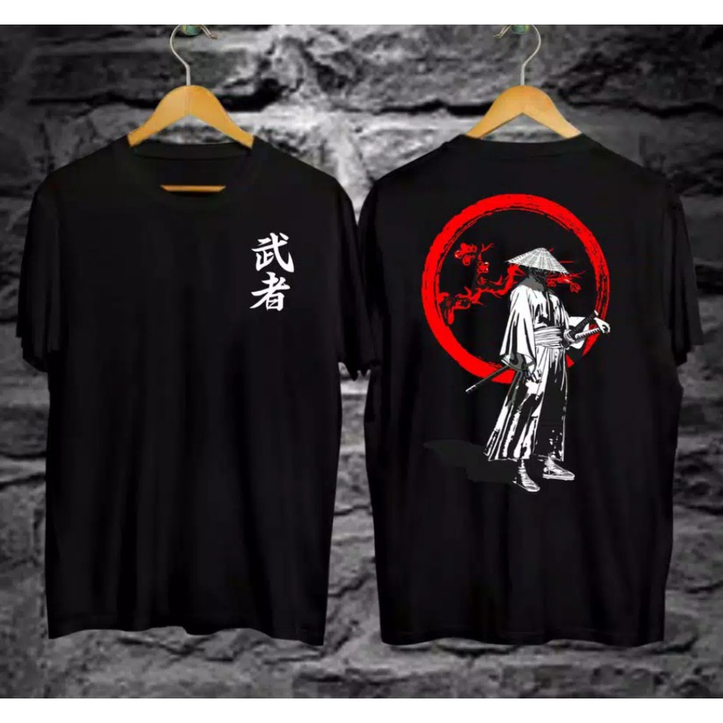 KAOS PRIA/ WUTZE RED CIRCLE/KAOS HITAM/KAOS SAMURAI