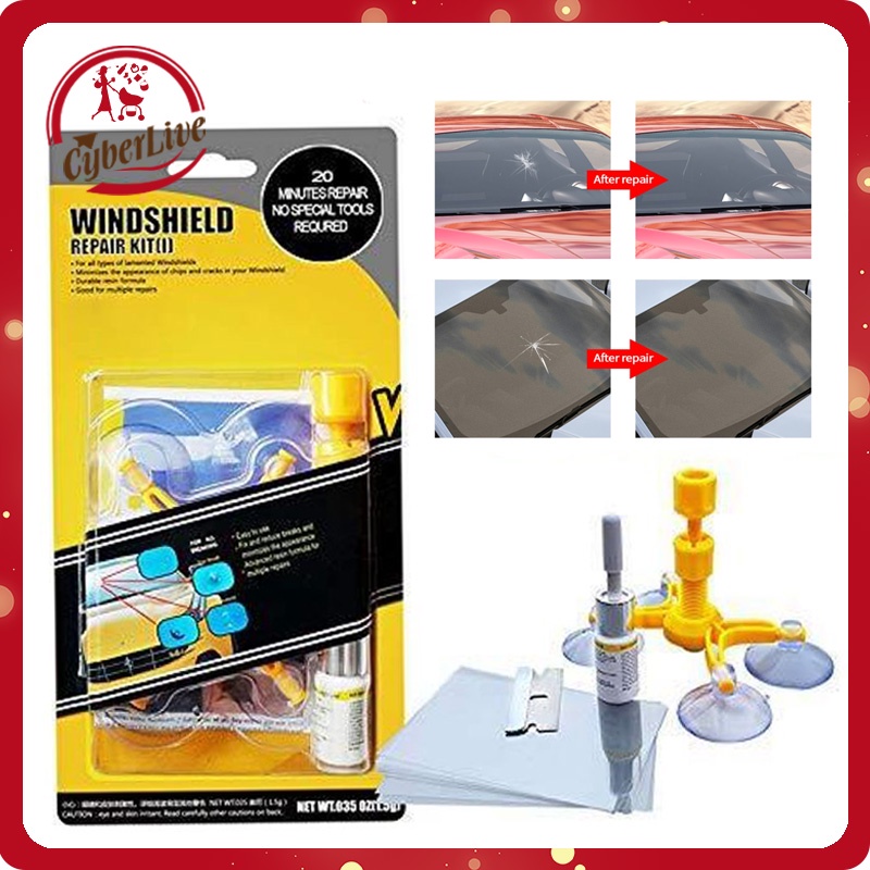 Lem Kaca Mobil Retak Windshield Repair Kit Original Jendela Retak Pecah Memperbaiki Kaca Retak Perek