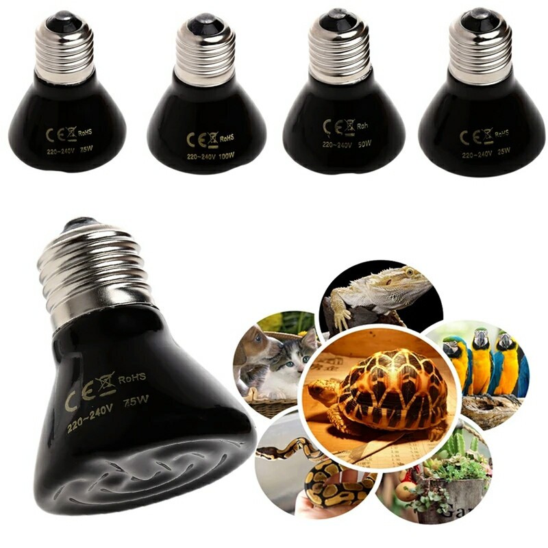 TBI Mini Ceramic Heat Emitter 25w 50w 75w 100w Bulb Lampu Pemanas Reptil Kadal Kura