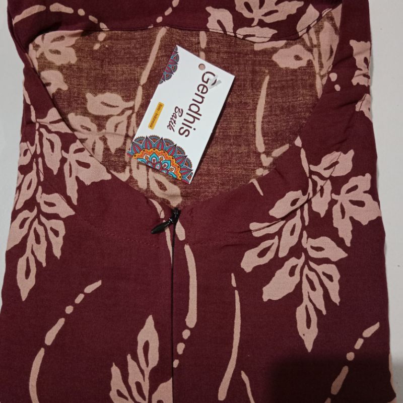daster batik kelelawar jumbo XXXL LD 140 busui, bahan rayon super tebal dan adem busui-Lowo aura marun