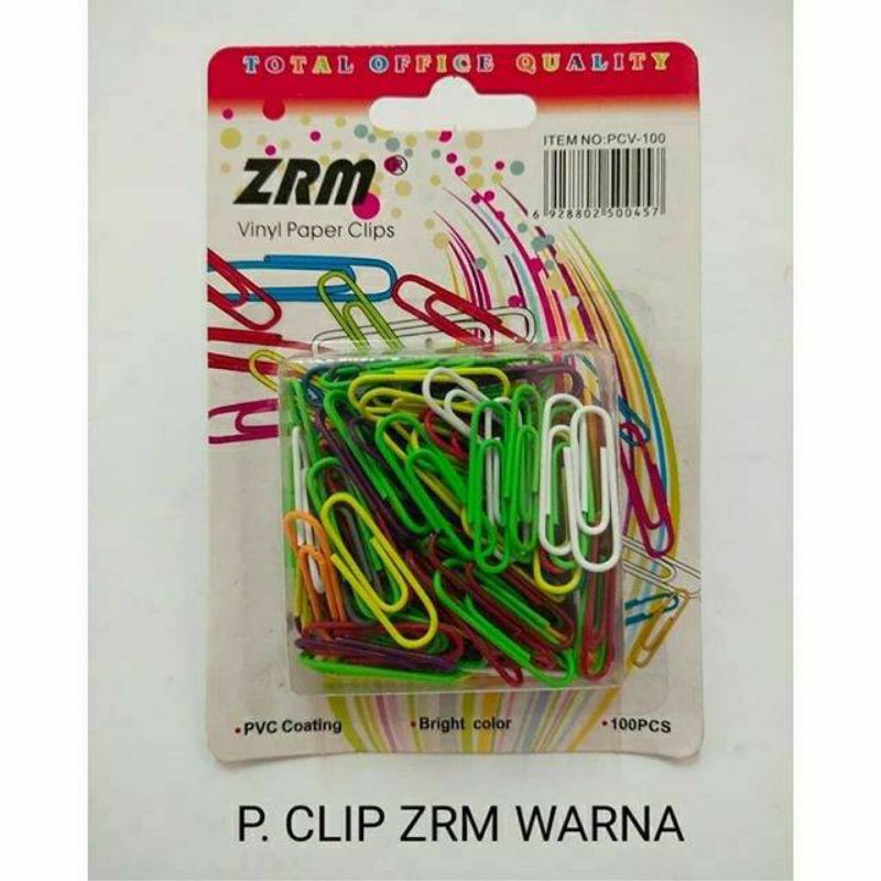 

Klip Kertas / Paper Clips Warna Warni / Penjepit Kertas ZRM - Isi 100 pcs