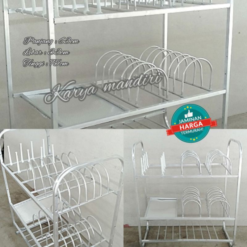 RAK PIRING KECIL PENIRIS 3 SUSUN ALUMINIUM..