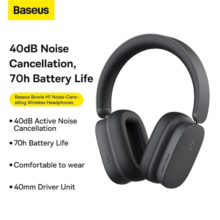 BASEUS H1 Headphone Bowie H1 ANC Headset Bluetooth Wireless Earphone - NGTW23