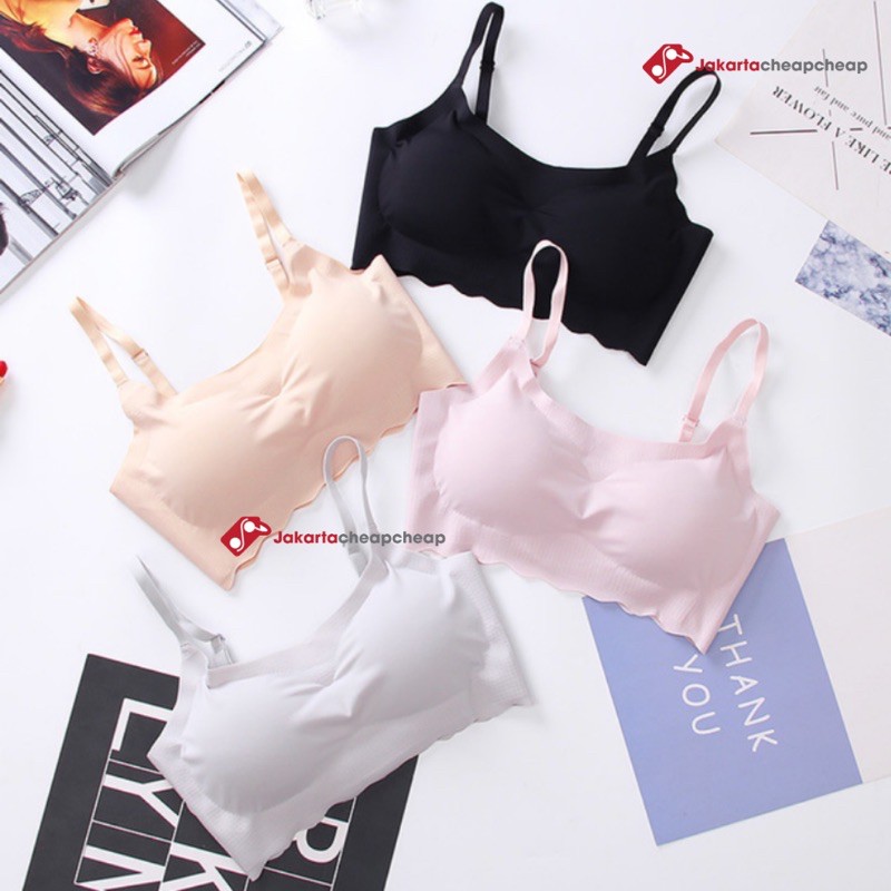 Bra Seamless Wanita Tanpa Kawat Anti Jiplak Sport Bra Yoga Gym Fitness