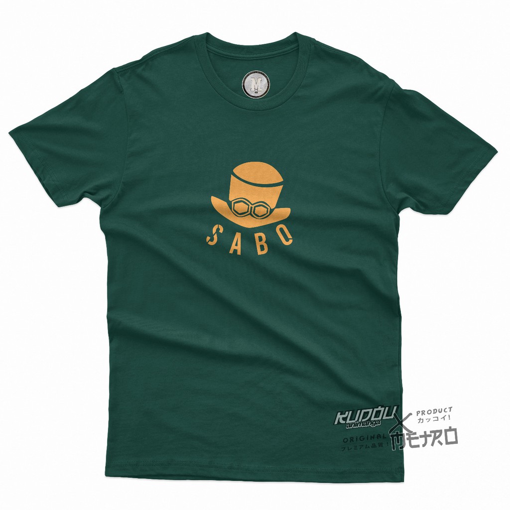 Tshirt Sabo Hat One Piece Forest Green Anime Manga Kaos Onepiece Nakama Mugiwara Crew Bajak Laut Pirates