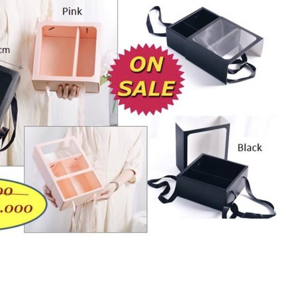 

➮ Korea square Handy Box (1495A) Flower Box - Soft Box - kotak bunga - barang florist ◌