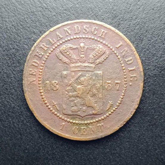 Koin Nederlandsch Indie 1 Cent Tahun 1857 Tp-016