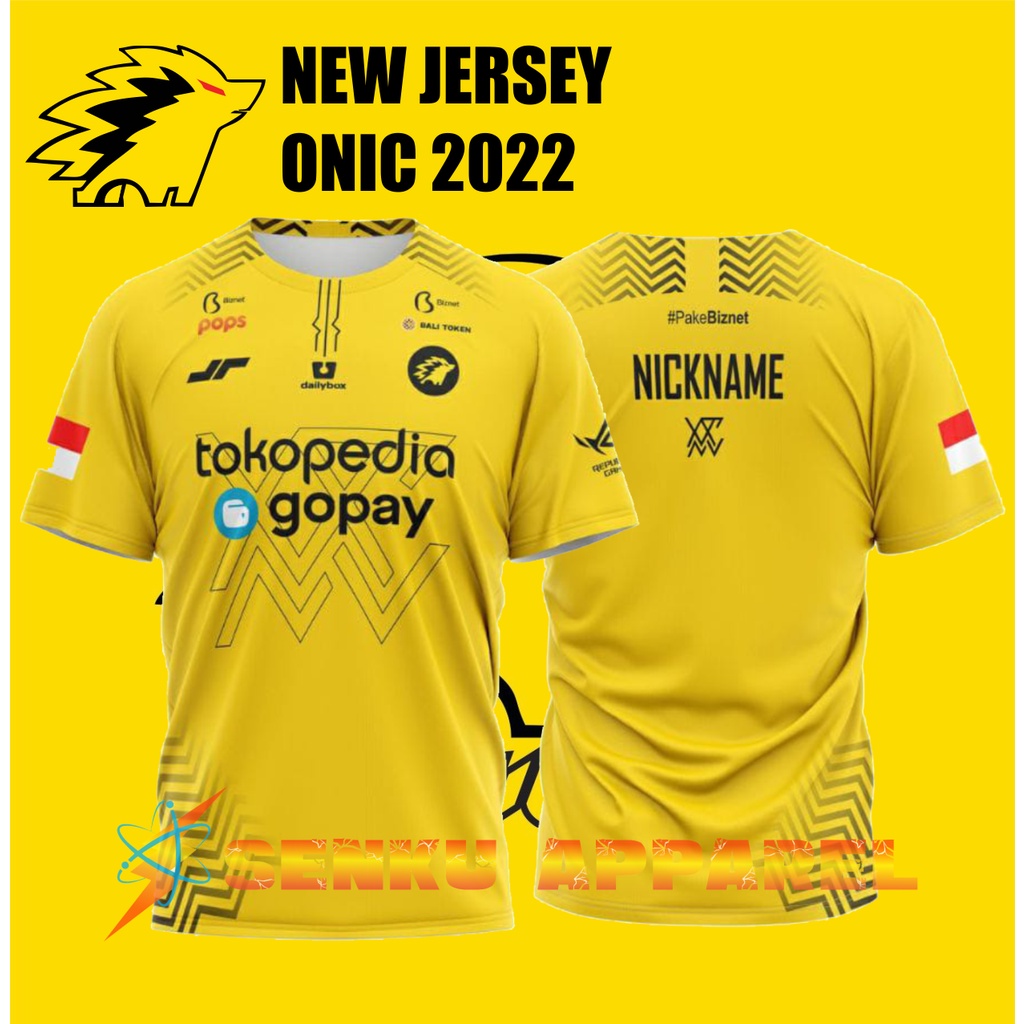 Jersey ONIC 2022 TERBARU (FREE NICKNAME) JERSEY ONIC TERBARU 2022/JERSEY TEAM ONIC FREE NICKNAME/KAO