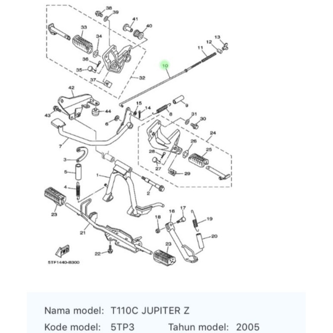 KAWAT REM JUPITER Z ASLI / TIANG REM JUPITER Z ORI YAMAHA 5TP F7231 00