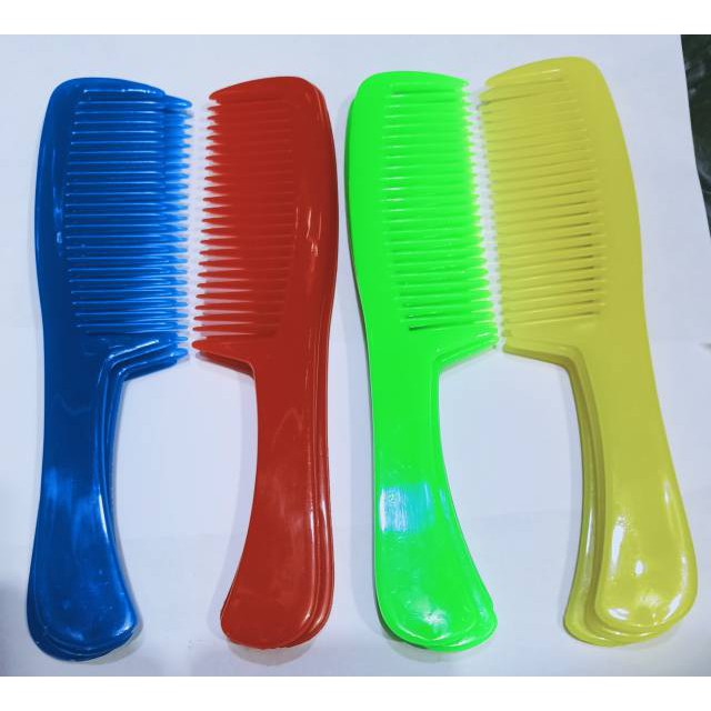 Sisir gagang warna warni isi 12 pcs grosir