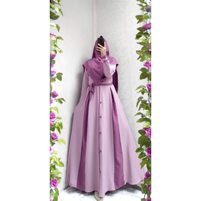 Gamis sabrina itycrepe set khimar efina berkah kancing alfira bukan aku karissa alfaro