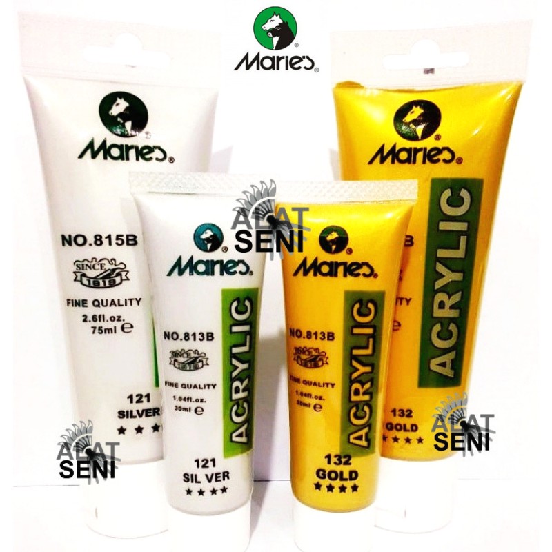 

Maries Acrylic Colour 30 ml Gold & Silver / Cat Akrilik Gold Silver