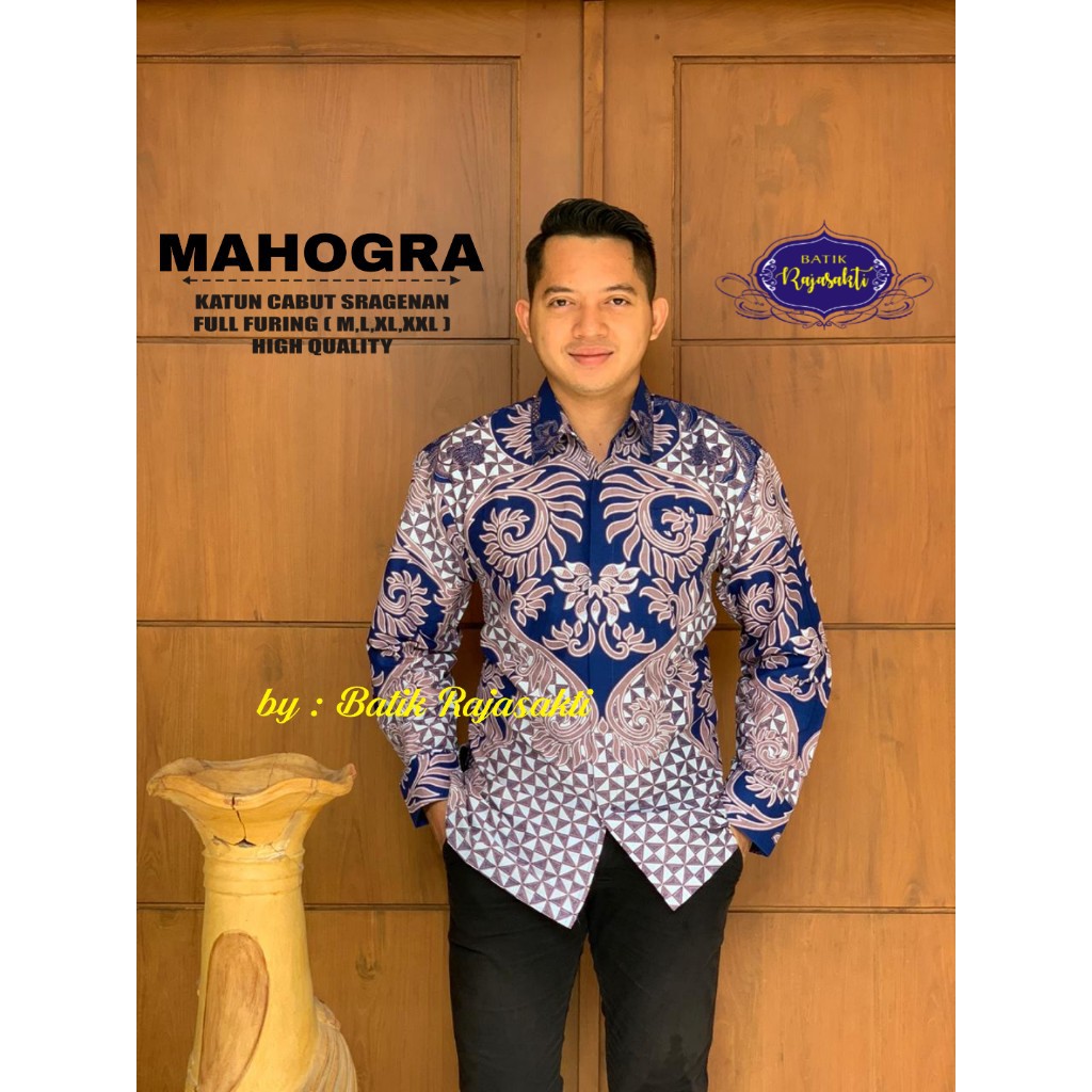 Batik Solo MAHOGRA DONGKER Kemeja Pria Full Furing Katun Sragenan