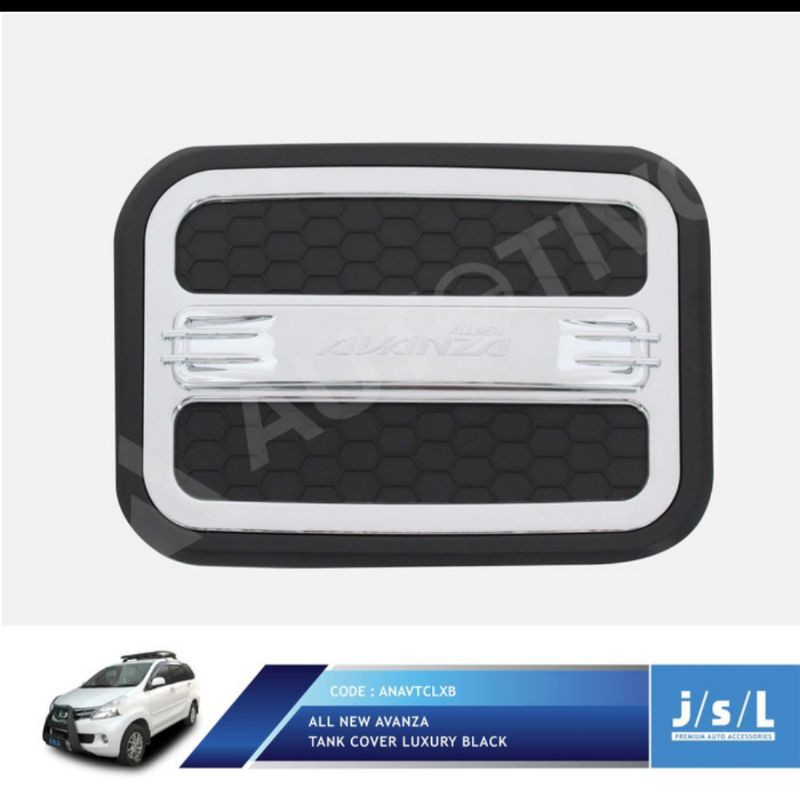 tank cover/ tutup tangki mobil  Avanza Xenia 2012-2019 luxury hitam putih jsl