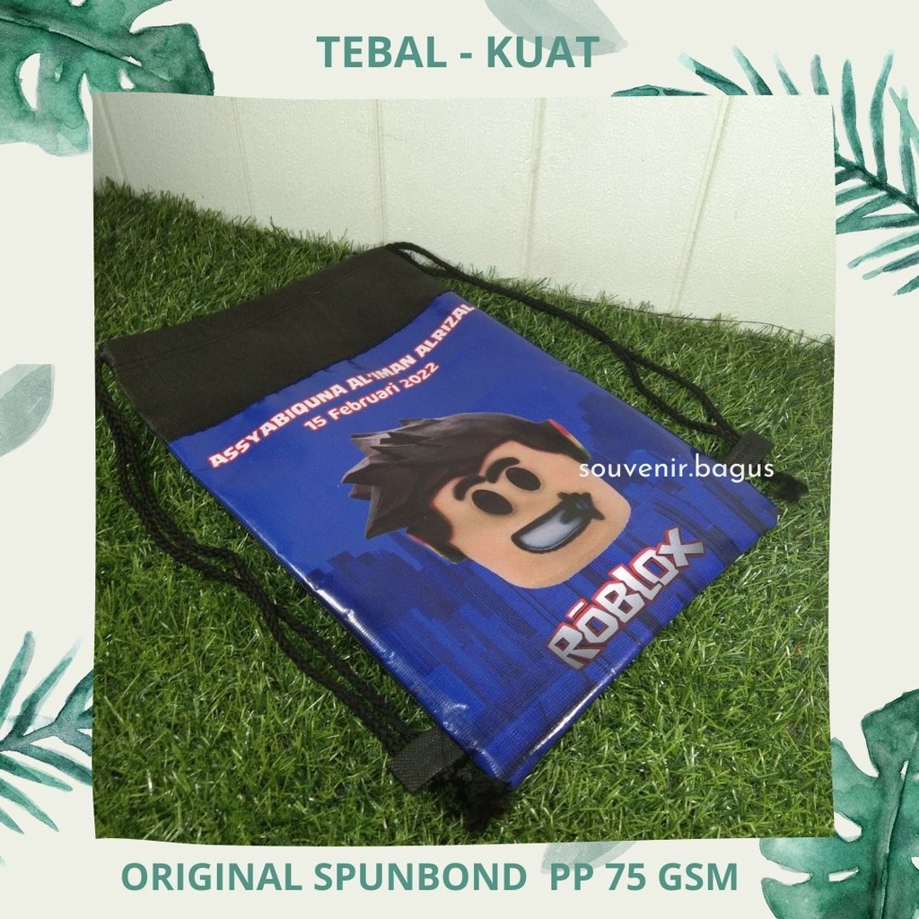 Tas Souvenir Promosi Sekolah Ultah Natal Paskah Lebaran Serut Backpack 40x50cm