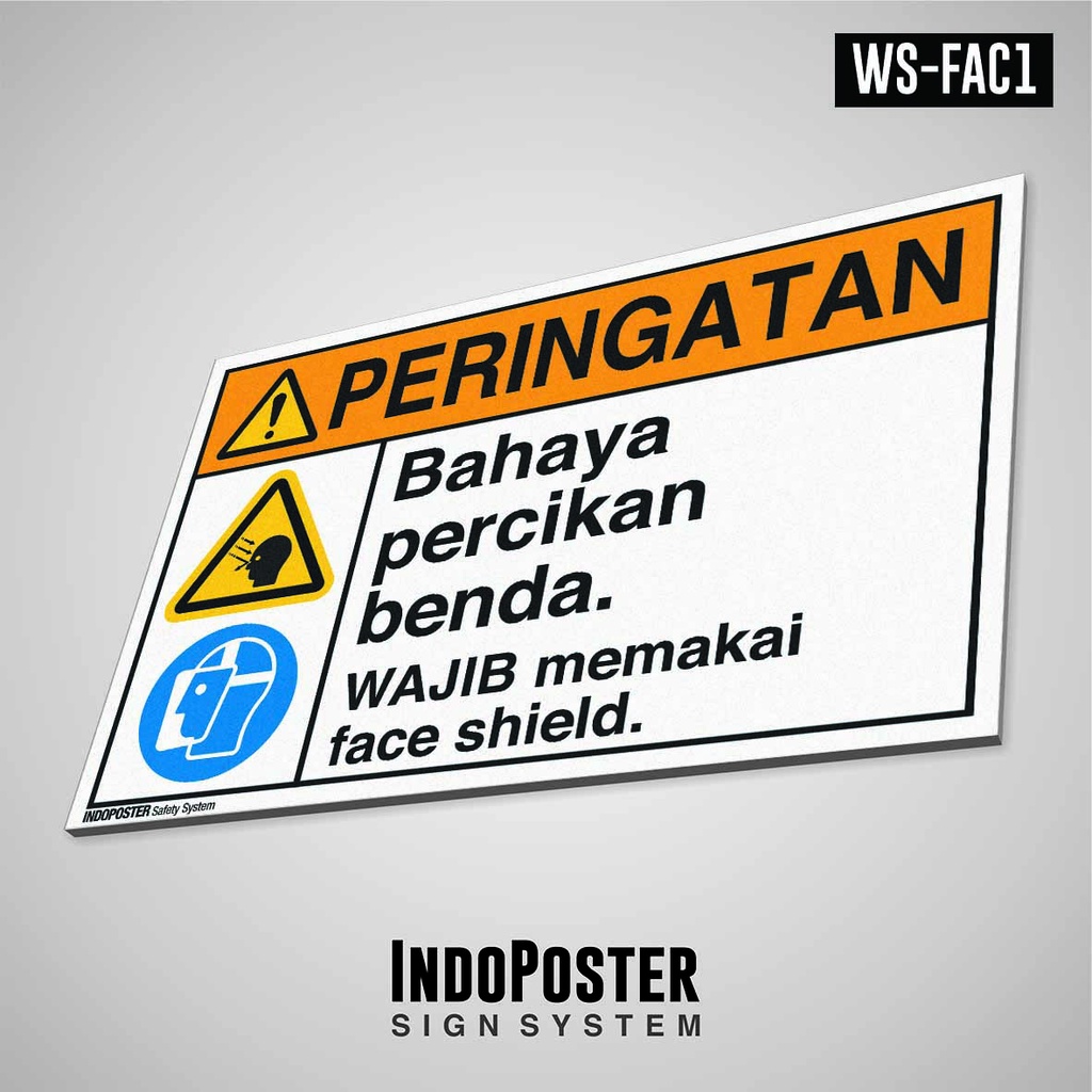 

Safety Sign Rambu K3 PVC ANSI Bahaya Percikan Benda M 45x30cm