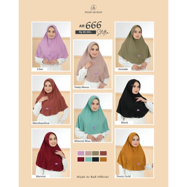 Hijab terbaru 2022✔️ jilbab arrafi AR 666 kerudung bergo instan ori Ar Rafi krudung wanita muslimah 