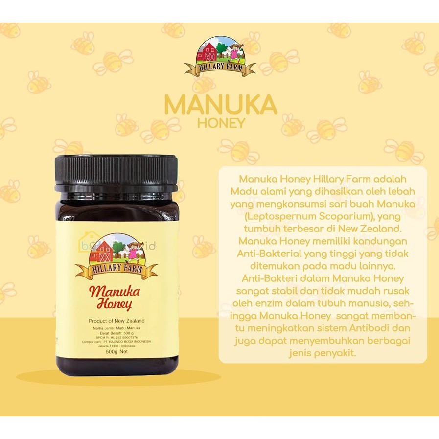 Hillary Farm Manuka Honey 500 Gram - Free Sendok Kayu